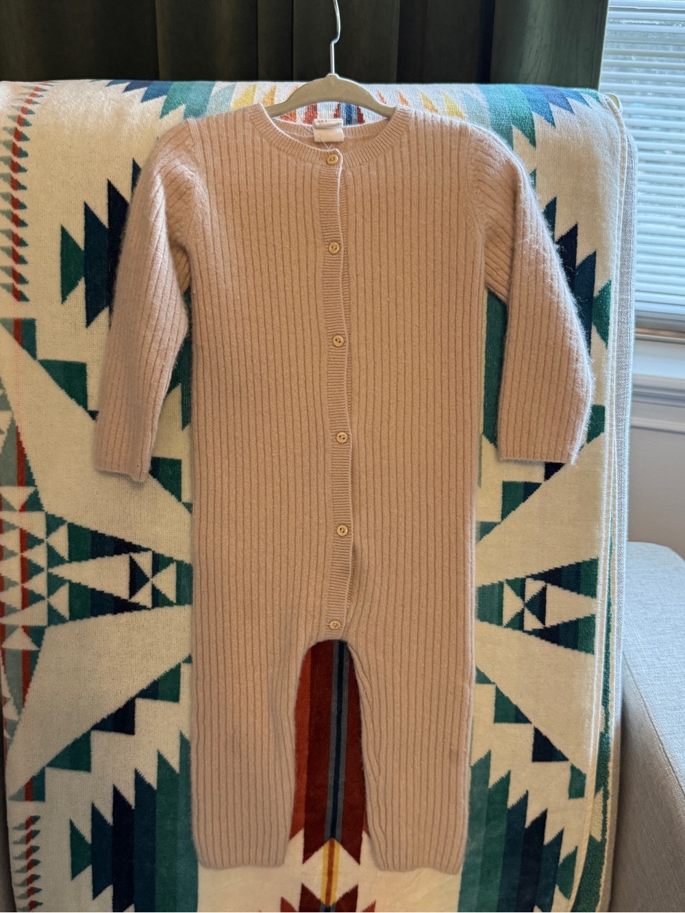 Cashmere Ribbed Button-Front One-Piece - 2T